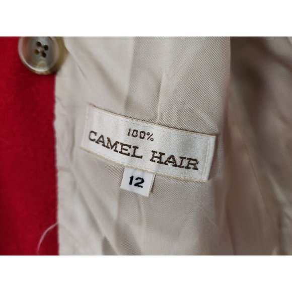 BARRIE PACE LTD Red 100% CAMEL HAIR Blazer SZ 12 x 22 Sleeve x 21 x Chest x 29.5 - Picture 8 of 8